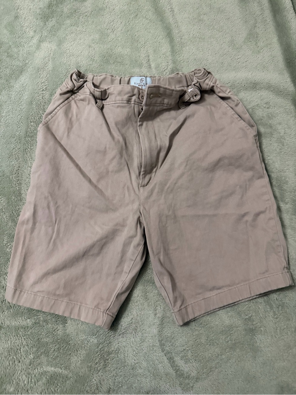 Class Club Boys Khaki Chino Shorts Size 18 Modern Fit Adjustable Waist